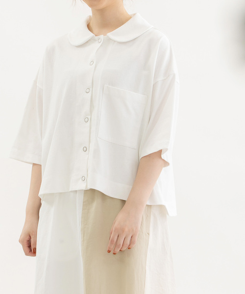 nop de nod（ノップドゥノッド）の「RondeUSコットン5分袖カットソー（カーディガン/ボレロ・レディース・ブラック/オフホワイト/ダークブルー/レッド・M）」の18枚目の写真