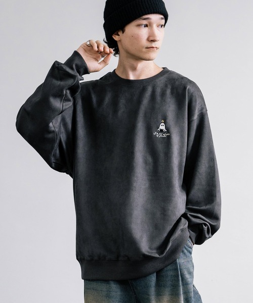スエード トレーナー クール 袖絞り オーバーサイズ ４色 1111clothing（ワンフォークロージング）の「【unisex】NEW JACK