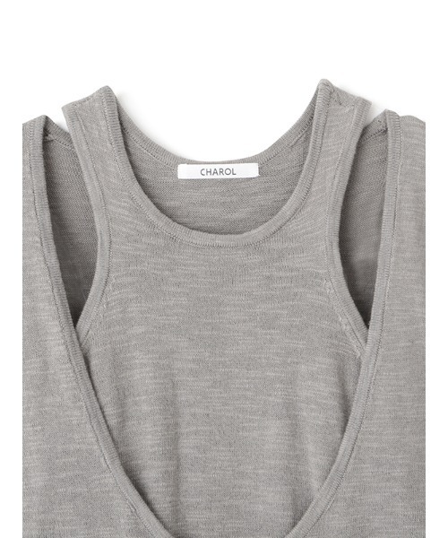 CHAROL（シャロル）の「レイヤードライクロングニットワンピース（ワンピース・レディース・ベージュ/グレー/ブラウン・FREE）」の19枚目の写真