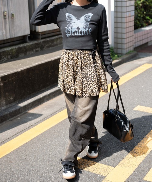 WEGO（ウィゴー）の「WEGO/バタフライプリントロンT（Tシャツ/カットソー・レディース・ブラック/ホワイト・FREE）」の12枚目の写真