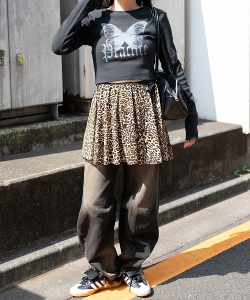 WEGO（ウィゴー）の「WEGO/バタフライプリントロンT（Tシャツ/カットソー・レディース・ブラック/ホワイト・FREE）」の10枚目の写真