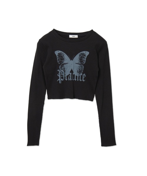 WEGO（ウィゴー）の「WEGO/バタフライプリントロンT（Tシャツ/カットソー・レディース・ブラック/ホワイト・FREE）」の14枚目の写真