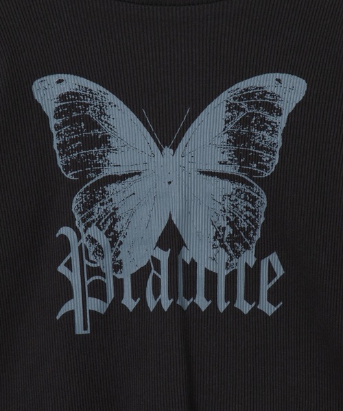 WEGO（ウィゴー）の「WEGO/バタフライプリントロンT（Tシャツ/カットソー・レディース・ブラック/ホワイト・FREE）」の17枚目の写真