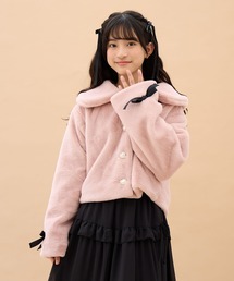 Amourire girl（アムリールガール）の「リボンフェイクファーブルゾン（130㎝～160㎝）（ブルゾン）」