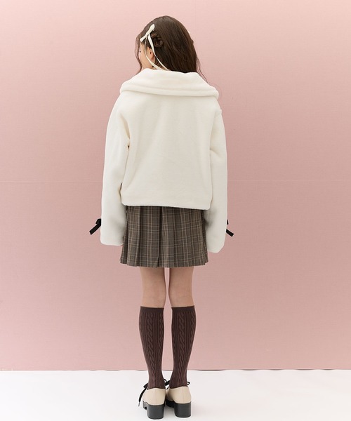 リボンフェイクファーブルゾン（130㎝～160㎝）（ブルゾン