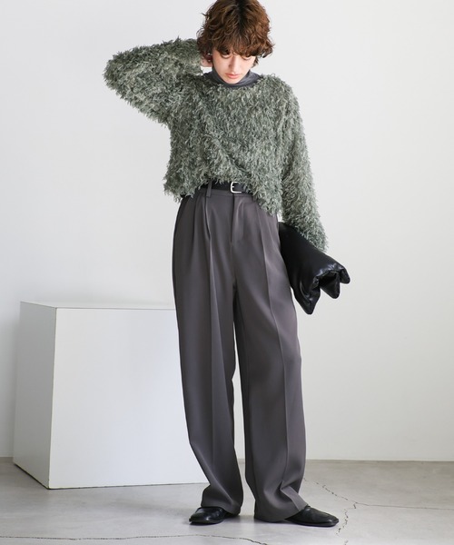 トップス Mocha 2wayアシメボタンカットTOPS(M CHARCOAL GRAY