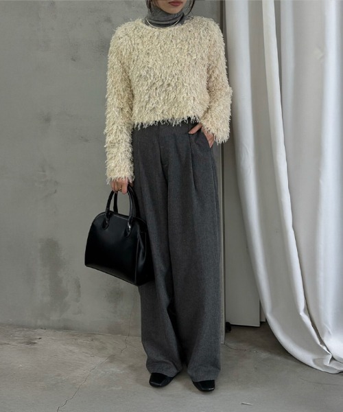 トップス Mocha 2wayアシメボタンカットTOPS(M CHARCOAL GRAY