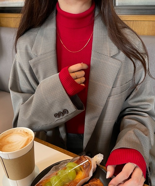 WEGO（ウィゴー）の「WEGO/タートルネックニット（ニット/セーター・レディース・ブラック/ホワイト系その他5/ブルー/ホワイト/レッド・MEDIUM/SMALL）」の5枚目の写真