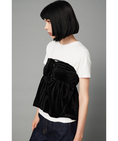 HeRIN.CYE（ヘリンドットサイ）の「velour bare top　　ベロアベアトップ（チューブトップ・レディース・ブラック・FREE）」の3枚目の写真