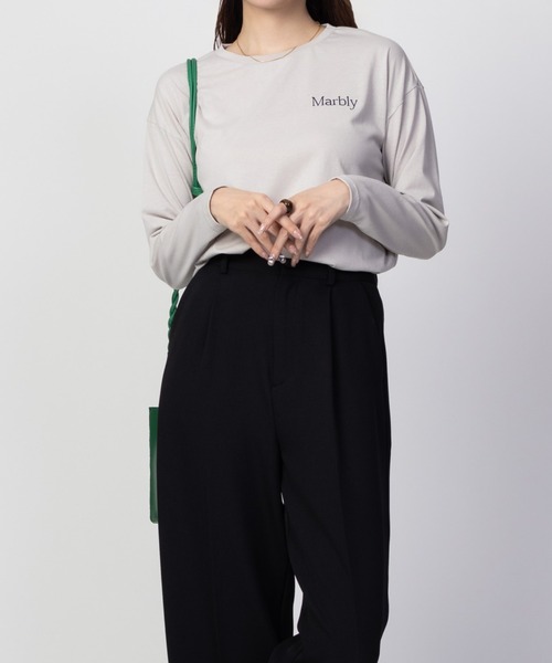NAVY フラワープリント 長袖Tシャツ ロンT（Tシャツ/カットソー