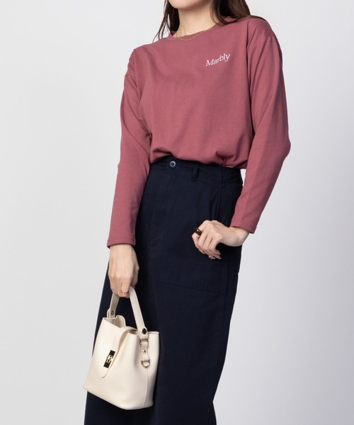NAVY フラワープリント 長袖Tシャツ ロンT（Tシャツ/カットソー