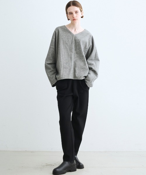 three dots(スリードッツ)の「ウーリージャージー コクーンプルオーバー(ニット/セーター・レディース・ブラック系その他/キャメル・SMALL)」の10枚目の写真