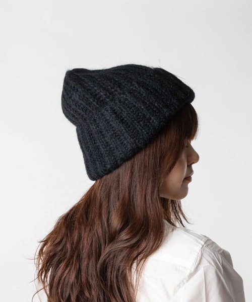 FRATELLI TALLI(フラテリタリ)の「FRATELLI TALLI フラテリータリー モヘヤニット 帽(ニットキャップ/ビーニー・レディース・モカ/ライトグレー/ブラック・FREE)」の6枚目の写真