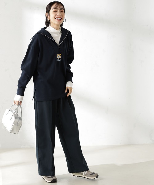 FOUND GOOD(ファウンドグッド)の「UCLAハーフZIPウラケ(スウェット・レディース・グレー系5/アイボリー/ネイビー・M/L)」の3枚目の写真