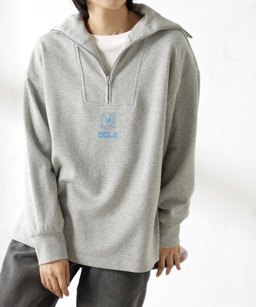 FOUND GOOD(ファウンドグッド)の「UCLAハーフZIPウラケ(スウェット・レディース・グレー系5/アイボリー/ネイビー・M/L)」の5枚目の写真