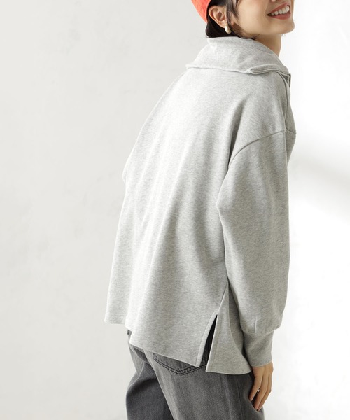 FOUND GOOD(ファウンドグッド)の「UCLAハーフZIPウラケ(スウェット・レディース・グレー系5/アイボリー/ネイビー・M/L)」の6枚目の写真