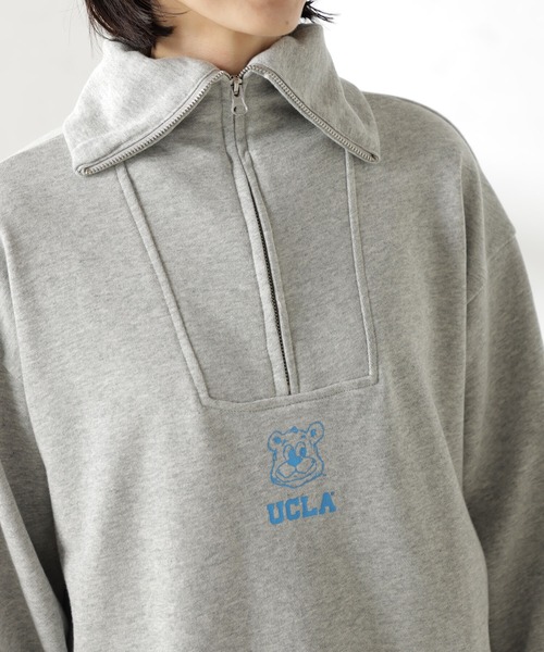FOUND GOOD(ファウンドグッド)の「UCLAハーフZIPウラケ(スウェット・レディース・グレー系5/アイボリー/ネイビー・M/L)」の7枚目の写真