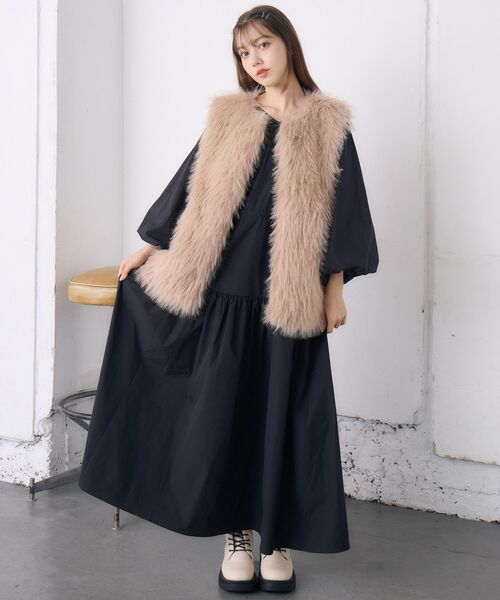 RETRO GIRL（レトロガール）の「Fファーベスト（ベスト・レディース・ブラウン/ライトグレー/ナチュラル・FREE）」の22枚目の写真