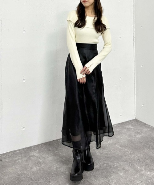 archives（アルシーヴ）の「シアーマーメイドスカート（スカート・レディース・アイボリー/ブラック/ピンク・MEDIUM）」の21枚目の写真