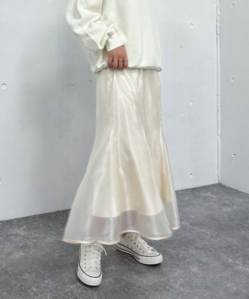 archives（アルシーヴ）の「シアーマーメイドスカート（スカート・レディース・アイボリー/ブラック/ピンク・MEDIUM）」の13枚目の写真