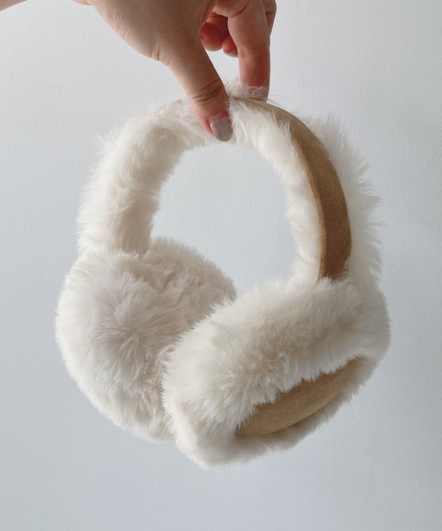 AS KNOW AS plus（アズノゥアズプラス）の「◇折りたたみ式ムートン風イヤーマフ（イヤーマフ・レディース・ベージュ/ブラック・FREE）」の15枚目の写真