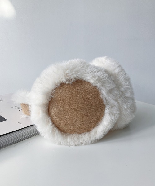 AS KNOW AS plus（アズノゥアズプラス）の「◇折りたたみ式ムートン風イヤーマフ（イヤーマフ・レディース・ベージュ/ブラック・FREE）」の17枚目の写真