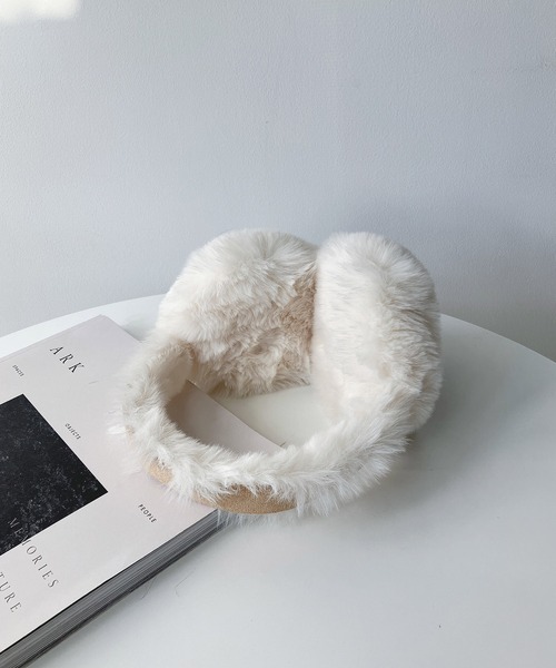 AS KNOW AS plus（アズノゥアズプラス）の「◇折りたたみ式ムートン風イヤーマフ（イヤーマフ・レディース・ベージュ/ブラック・FREE）」の18枚目の写真