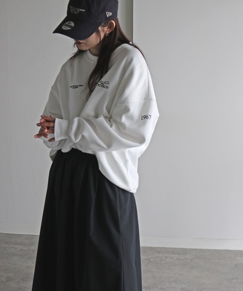 COURO（コウロ）の「【FOXRUN/フォックスラン】 別注 3ポイント刺繍ルーズシルエットスウェット（スウェット・レディース・グレー/ブラック/ホワイト/ネイビー/ブラック系/グレー系/チャコール/オートミール・M/L/XL）」の10枚目の写真