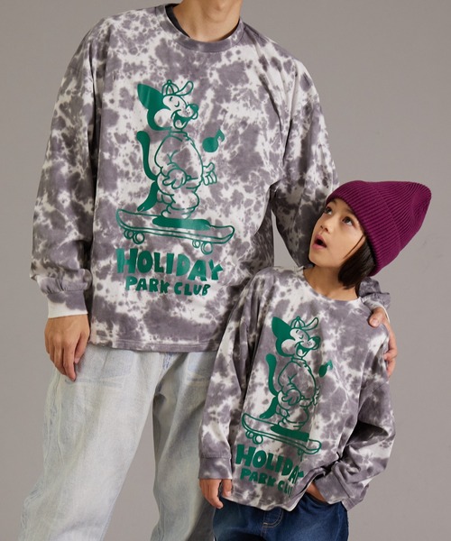 PAIRMANON STREET(ペアマノンストリート)の「【PAIRMANON STREET】【リンクコーデ】タイダイ プリント ロンT 長袖 Tシャツ(Tシャツ/カットソー・メンズ・オフホワイト/ブルー/ブラック・FREE)」の2枚目の写真