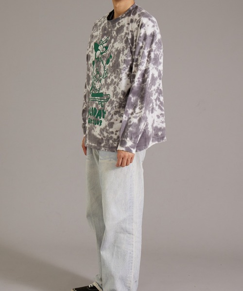 PAIRMANON STREET(ペアマノンストリート)の「【PAIRMANON STREET】【リンクコーデ】タイダイ プリント ロンT 長袖 Tシャツ(Tシャツ/カットソー・メンズ・オフホワイト/ブルー/ブラック・FREE)」の7枚目の写真