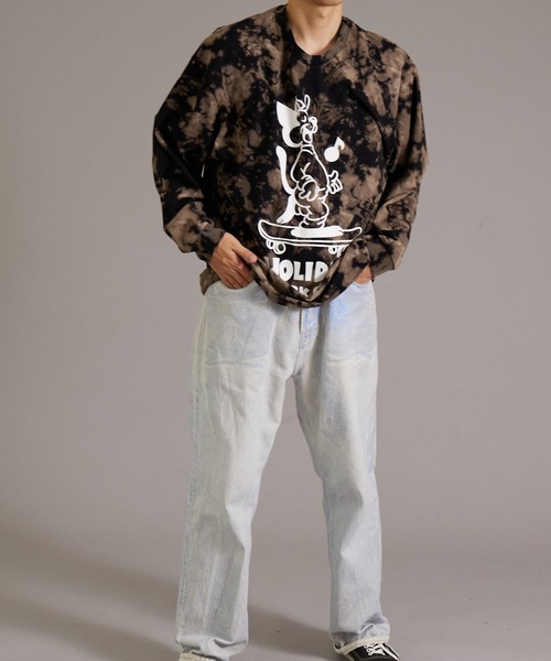 PAIRMANON STREET(ペアマノンストリート)の「【PAIRMANON STREET】【リンクコーデ】タイダイ プリント ロンT 長袖 Tシャツ(Tシャツ/カットソー・メンズ・オフホワイト/ブルー/ブラック・FREE)」の10枚目の写真