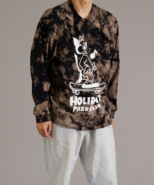 PAIRMANON STREET(ペアマノンストリート)の「【PAIRMANON STREET】【リンクコーデ】タイダイ プリント ロンT 長袖 Tシャツ(Tシャツ/カットソー・メンズ・オフホワイト/ブルー/ブラック・FREE)」の11枚目の写真