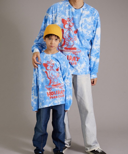 PAIRMANON STREET(ペアマノンストリート)の「【PAIRMANON STREET】【リンクコーデ】タイダイ プリント ロンT 長袖 Tシャツ(Tシャツ/カットソー・メンズ・オフホワイト/ブルー/ブラック・FREE)」の15枚目の写真