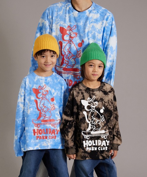 PAIRMANON STREET(ペアマノンストリート)の「【PAIRMANON STREET】【リンクコーデ】タイダイ プリント ロンT 長袖 Tシャツ(Tシャツ/カットソー・メンズ・オフホワイト/ブルー/ブラック・FREE)」の4枚目の写真