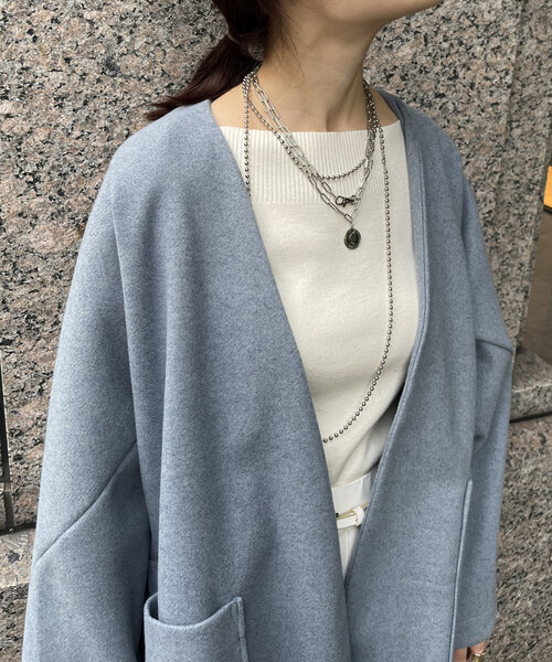 DouDou(ドゥドゥ)の「【WEB限定】トッパーガウンジャケット(その他アウター・レディース・グレー/チャコールグレー/アイボリー・FREE)」の18枚目の写真