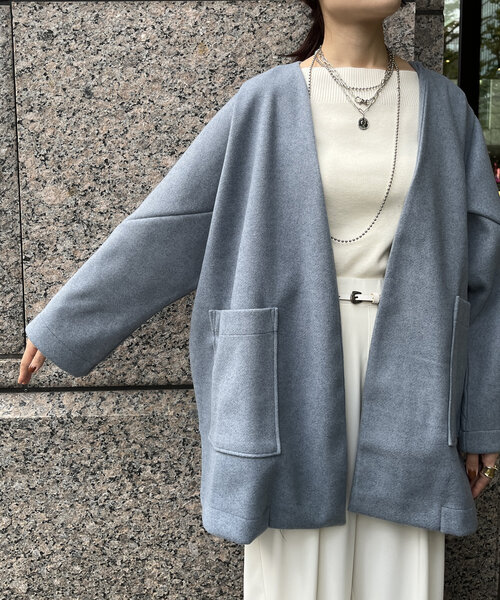 DouDou(ドゥドゥ)の「【WEB限定】トッパーガウンジャケット(その他アウター・レディース・グレー/チャコールグレー/アイボリー・FREE)」の17枚目の写真