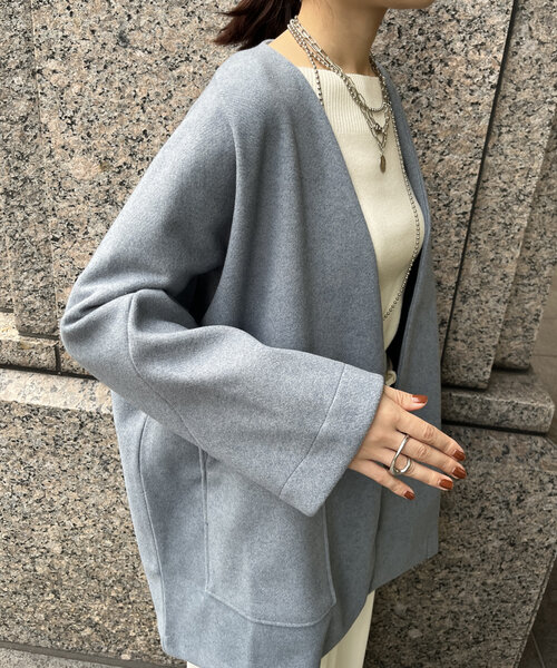 DouDou(ドゥドゥ)の「【WEB限定】トッパーガウンジャケット(その他アウター・レディース・グレー/チャコールグレー/アイボリー・FREE)」の16枚目の写真