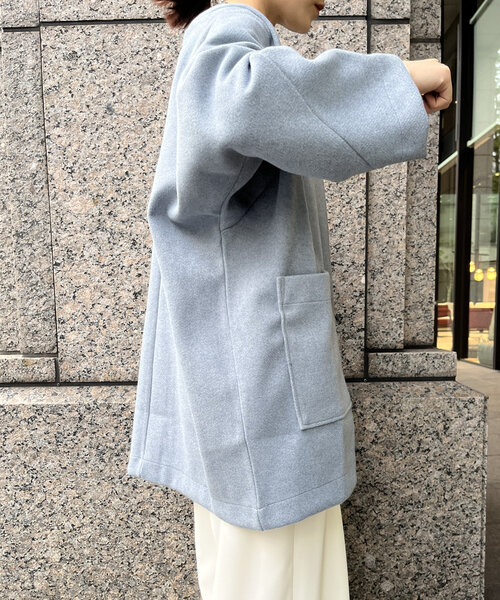 DouDou(ドゥドゥ)の「【WEB限定】トッパーガウンジャケット(その他アウター・レディース・グレー/チャコールグレー/アイボリー・FREE)」の14枚目の写真