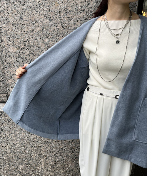 DouDou(ドゥドゥ)の「【WEB限定】トッパーガウンジャケット(その他アウター・レディース・グレー/チャコールグレー/アイボリー・FREE)」の13枚目の写真