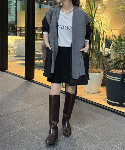 DouDou(ドゥドゥ)の「【WEB限定】トッパーガウンジャケット(その他アウター・レディース・グレー/チャコールグレー/アイボリー・FREE)」の10枚目の写真