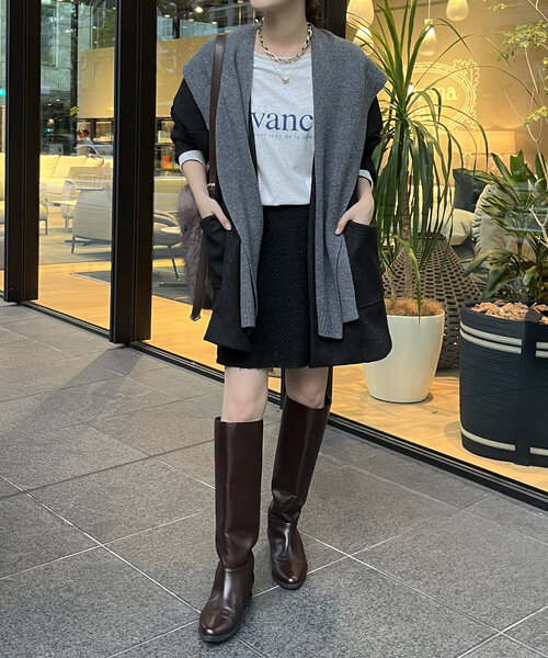 DouDou(ドゥドゥ)の「【WEB限定】トッパーガウンジャケット(その他アウター・レディース・グレー/チャコールグレー/アイボリー・FREE)」の9枚目の写真