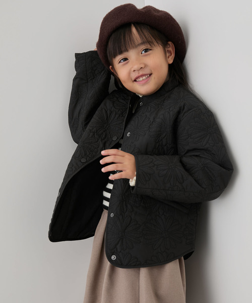 ROPE' PICNIC（ロペピクニック）の「【KIDS】フラワー柄キルティングブルゾン/リンクコーデ/WEB限定サイズ:110cm（ブルゾン・キッズ・ブラック/オフホワイト・110/120/130/140/150）」の5枚目の写真