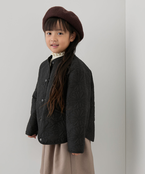 ROPE' PICNIC（ロペピクニック）の「【KIDS】フラワー柄キルティングブルゾン/リンクコーデ/WEB限定サイズ:110cm（ブルゾン・キッズ・ブラック/オフホワイト・110/120/130/140/150）」の10枚目の写真