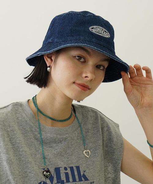 MILKFED.(ミルクフェド)の「OVAL LOGO HAT(ハット・レディース・ライトインディゴブルー/インディゴブルー/ブラック・ONE SIZE)」の1枚目の写真