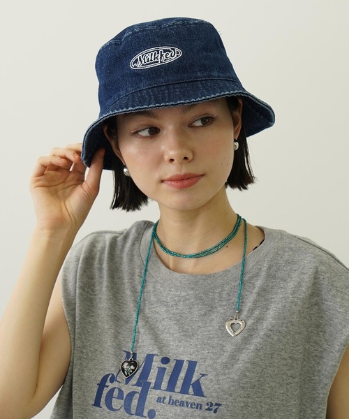 MILKFED.(ミルクフェド)の「OVAL LOGO HAT(ハット・レディース・ライトインディゴブルー/インディゴブルー/ブラック・ONE SIZE)」の19枚目の写真