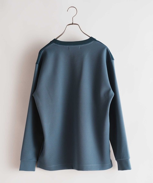 UNION STATION(ユニオンステーション)の「ポリエステルニット×ポンチスウェット プルオーバー(スウェット・メンズ・ブラウン/ライトブルー/ホワイト/ネイビー系・LL/L/M)」の13枚目の写真