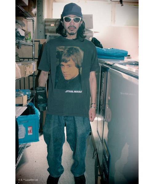 『スター・ウォーズ』'''Luke Skywalker'' T-Shirt' 半袖プリントTシャツ ビックシルエット ピグメント加工 ヴィンテージライク（Tシャツ/カットソー）｜STAR WARS（スターウォーズ）