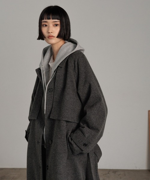 セール】ウールライクヨークコート 243729（ステンカラーコート