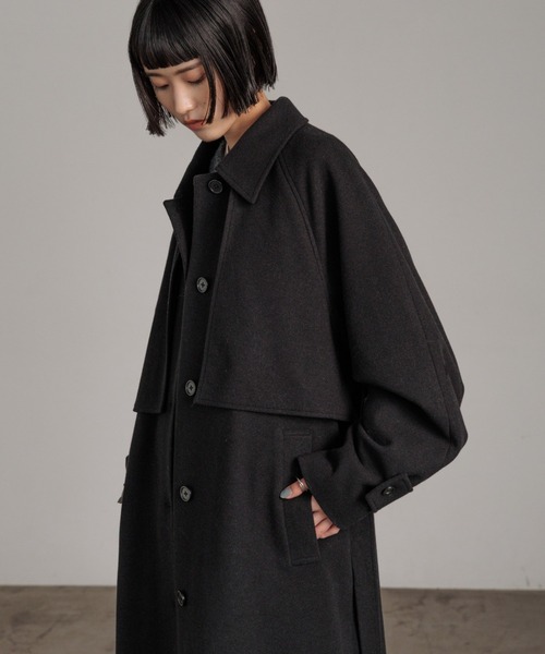 セール】ウールライクヨークコート 243729（ステンカラーコート