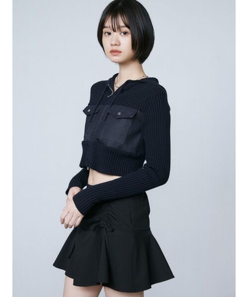 EMODA（エモダ）の「ドッキングポケットニットパーカー（ニット/セーター・レディース・ネイビー/ブラック/カーキ・FREE）」の17枚目の写真